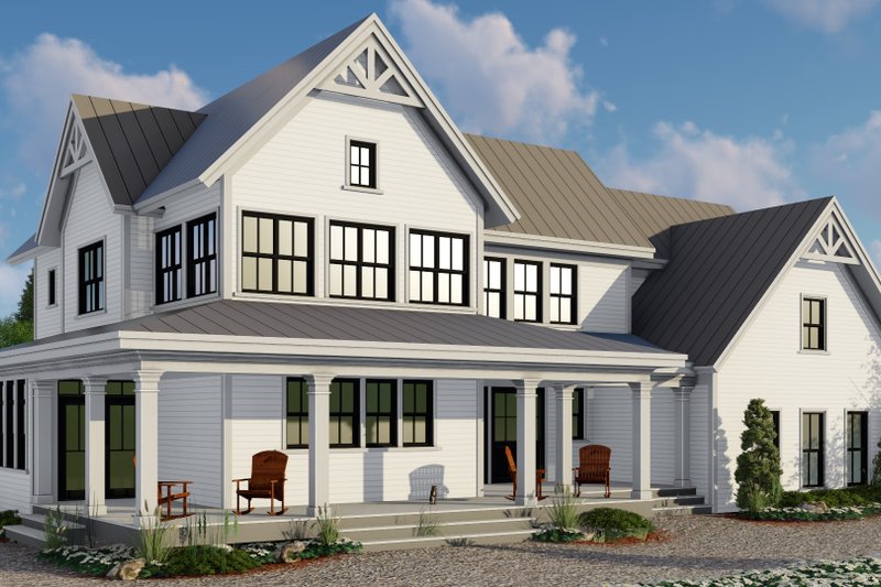 Dream House Plan - Exterior - Front Elevation 4 for Farmhouse House Plan #51-1564 - 4 bed, 3.5 bath