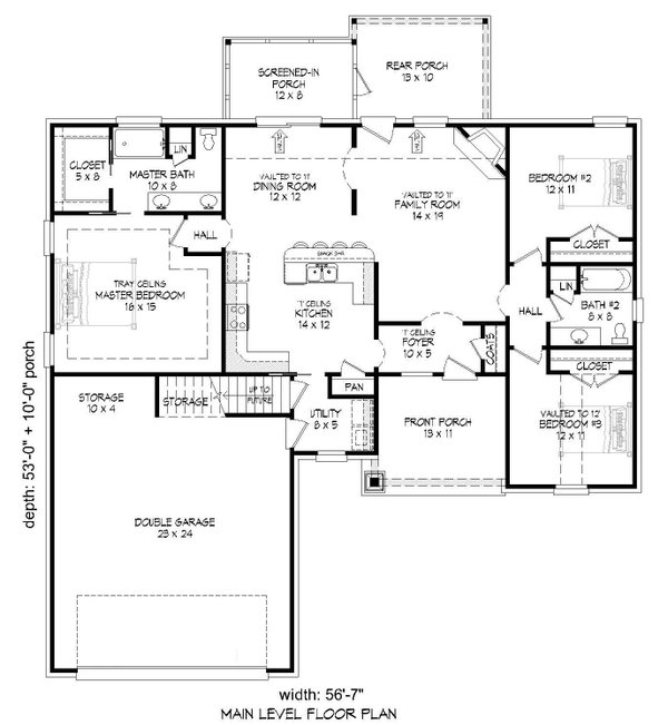 Modern Floor Plan - Main Floor Plan #932-554