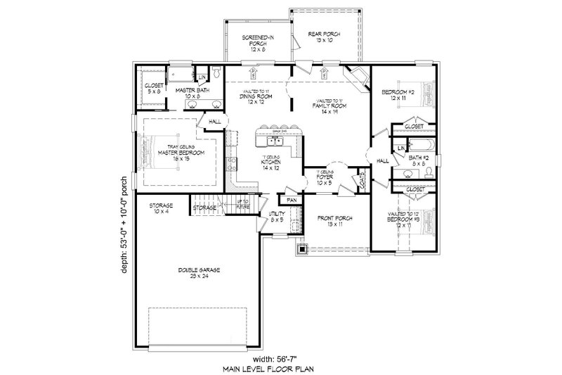 Dream House Plan - Floor Plan - Main Floor for Modern House Plan #932-554 - 3 bed, 2 bath