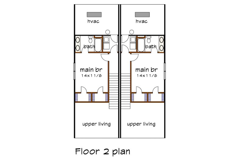 Home Plan - Floor Plan - Upper Floor for Farmhouse House Plan #79-241 - 2 bed, 2 bath