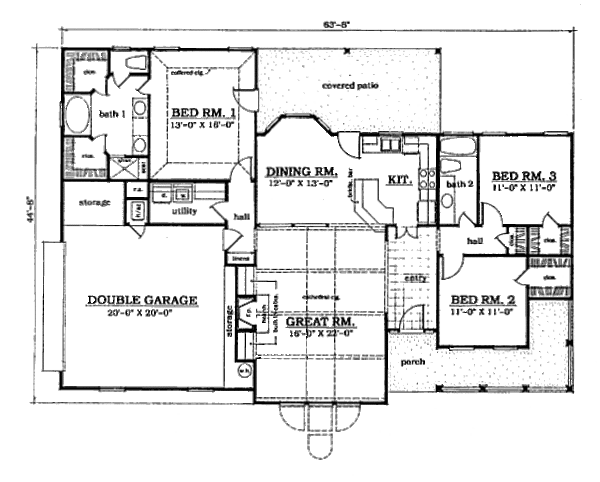 Contemporary Floor Plan - Main Floor Plan #42-120