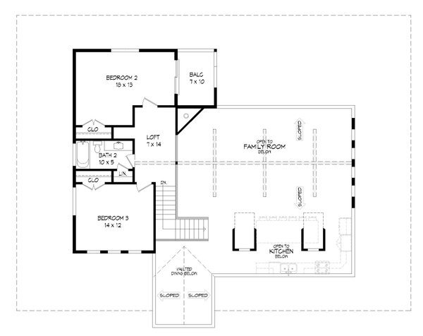 Traditional Floor Plan - Upper Floor Plan #932-528