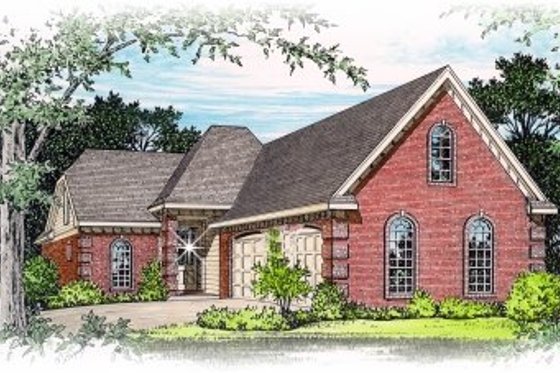 Exterior - Front Elevation for European House Plan #15-241 - 3 bed, 2.5 bath