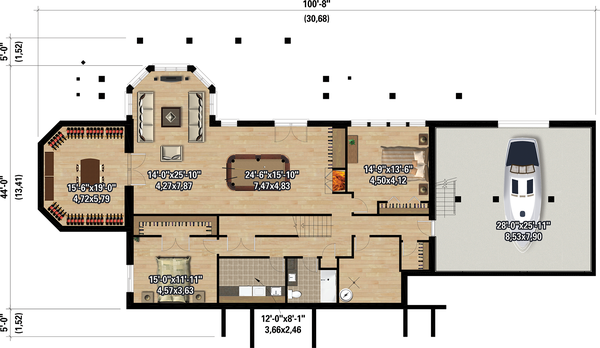 Dream House Plan - Country Floor Plan - Lower Floor Plan #25-4883