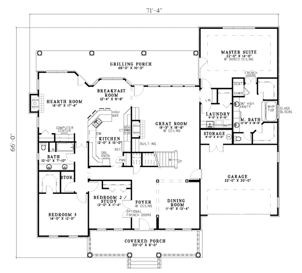Southern Floor Plan - Main Floor Plan #17-414