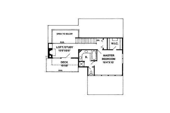 Floor Plan - Upper Floor for Contemporary House Plan #116-107 - 3 bed, 2 bath