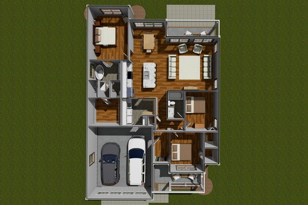 House Blueprint - Cottage Floor Plan - Main Floor Plan #513-2256