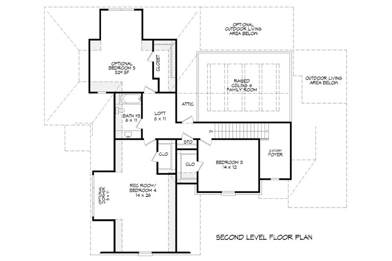 Dream House Plan - Floor Plan - Upper Floor for Southern House Plan #932-878 - 5 bed, 3.5 bath