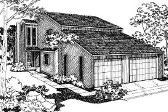 Exterior - Front Elevation House Plan #303-203 - 2 bed, 2 bath