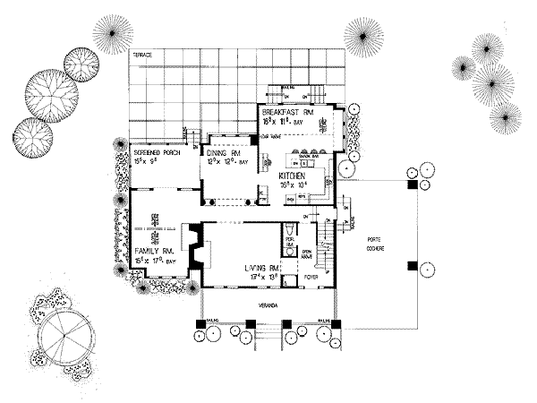 Country Floor Plan - Main Floor Plan #72-230
