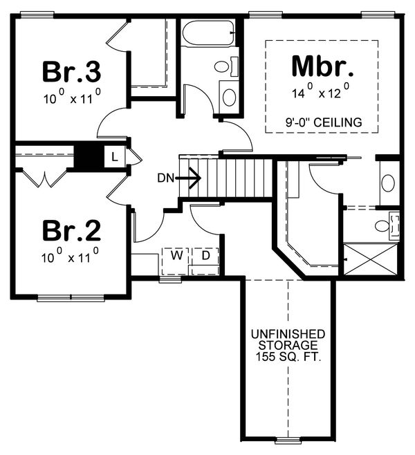 Country Floor Plan - Upper Floor Plan #20-2258