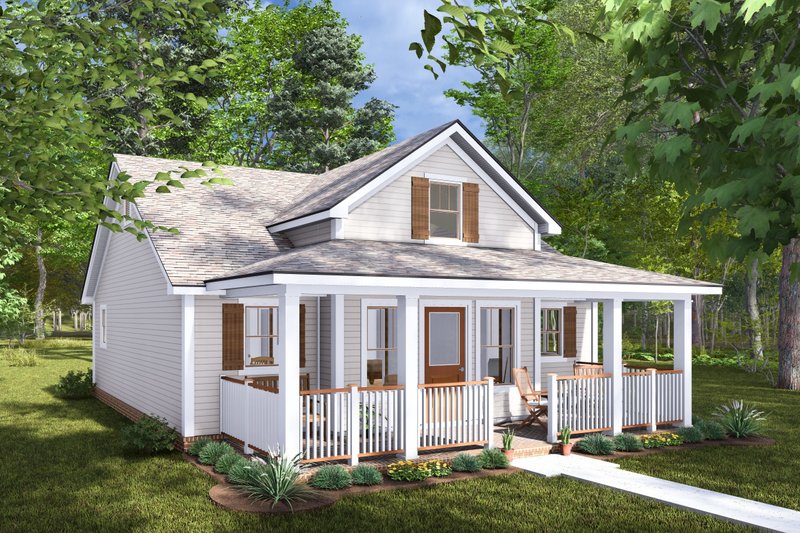 House Design - Exterior - Other Elevation 3 for Cottage House Plan #513-2273 - 2 bed, 2 bath