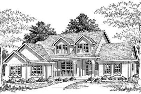 Exterior - Front Elevation for Traditional House Plan #70-297 - 3 bed, 2.5 bath