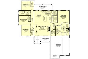 Floor Plan - Main Floor for Farmhouse House Plan #430-225 - 4 bed, 2 bath