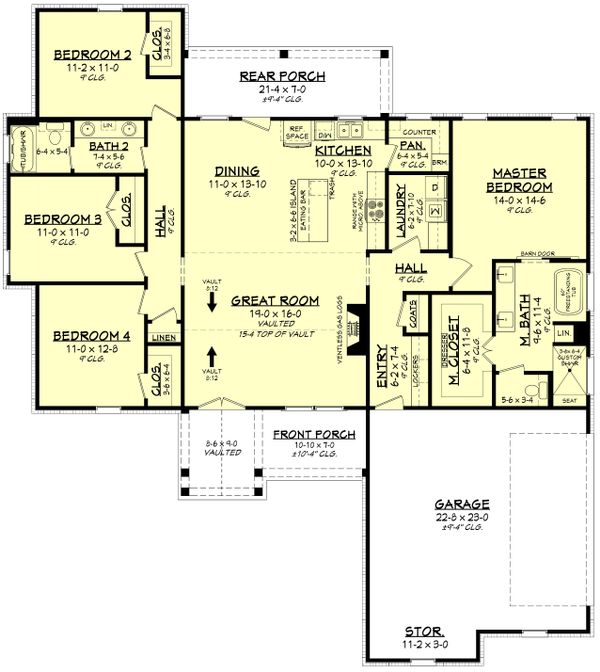 House Blueprint - Farmhouse Floor Plan - Main Floor Plan #430-225