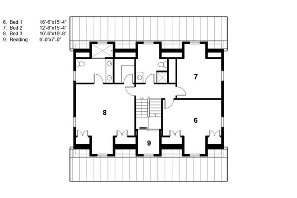 House Design - Colonial Floor Plan - Upper Floor Plan #497-49