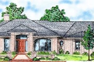 Mediterranean Exterior - Front Elevation Plan #52-115