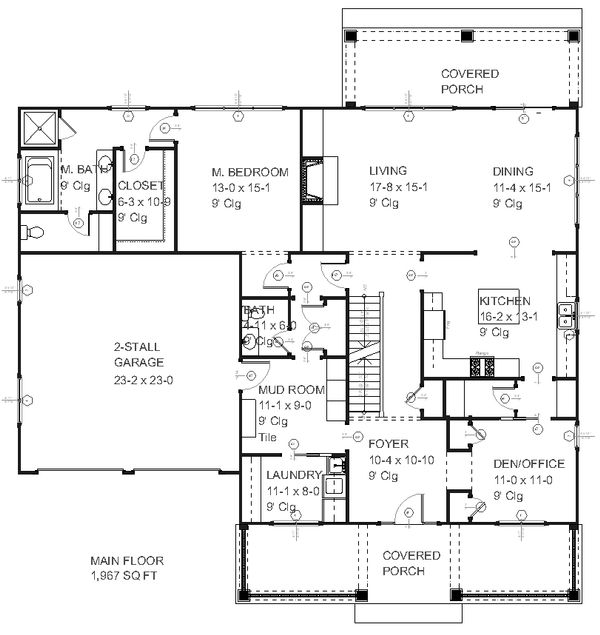 Traditional Floor Plan - Main Floor Plan #901-33
