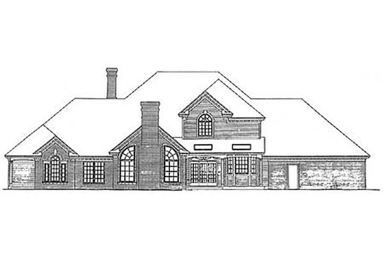 Exterior - Rear Elevation for Classical House Plan #310-177 - 4 bed, 3.5 bath