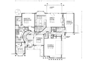 Floor Plan - Main Floor for European House Plan #310-498 - 4 bed, 3.5 bath