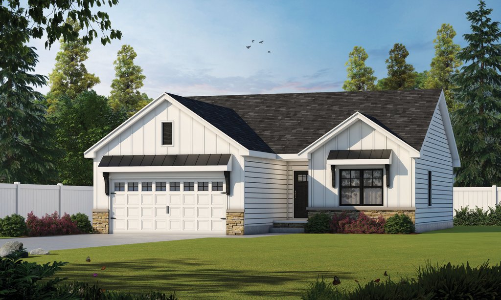 Farmhouse Style House Plan - 3 Beds 2 Baths 1176 Sq/Ft Plan #20-2363
