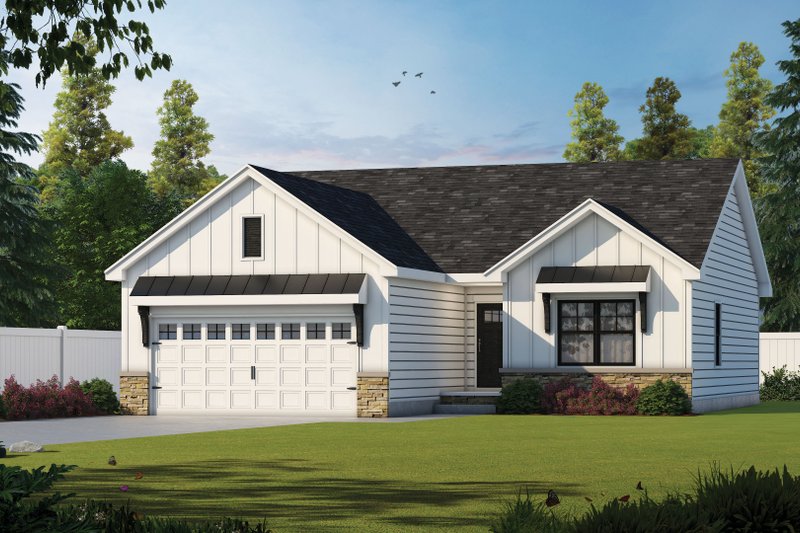 House Blueprint - Farmhouse Exterior - Front Elevation Plan #20-2363
