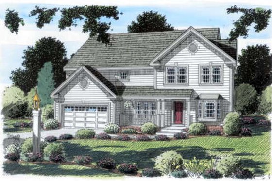 Exterior - Front Elevation for Traditional House Plan #312-135 - 5 bed, 2.5 bath