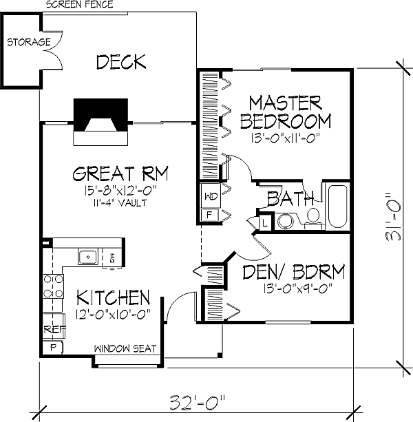 Ranch Floor Plan - Main Floor Plan #320-324