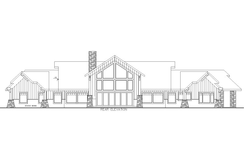 Architectural House Design - Exterior - Rear Elevation for Farmhouse House Plan #117-948 - 3 bed, 2.5 bath