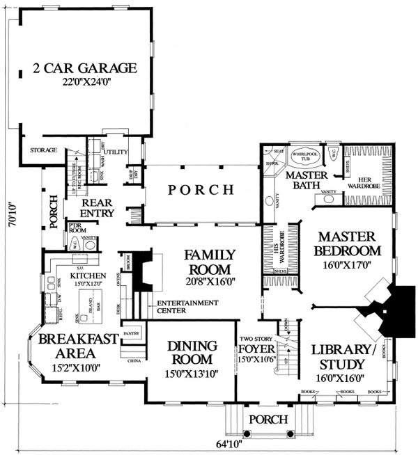 House Blueprint - Craftsman Floor Plan - Main Floor Plan #137-408
