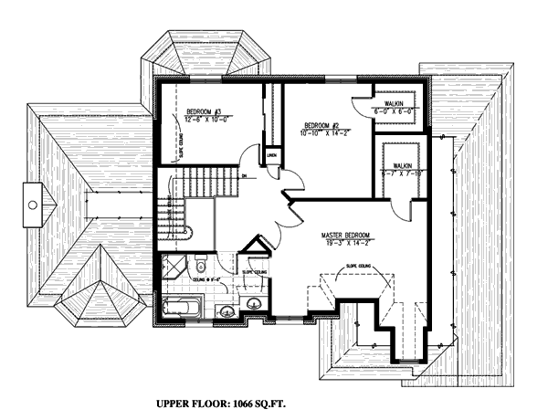 European Floor Plan - Upper Floor Plan #138-322