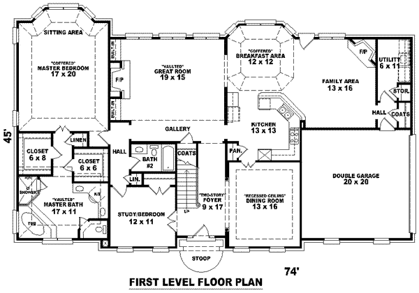 Colonial Floor Plan - Main Floor Plan #81-1258