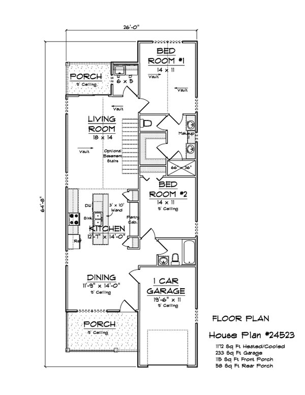 House Blueprint - Cottage Floor Plan - Main Floor Plan #513-2316