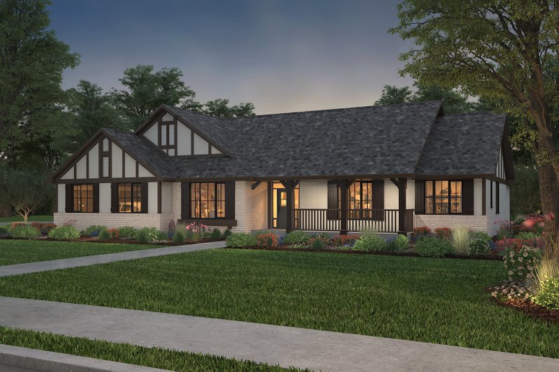 House Design - Exterior - Front Elevation 3 for Country House Plan #427-14 - 4 bed, 2.5 bath