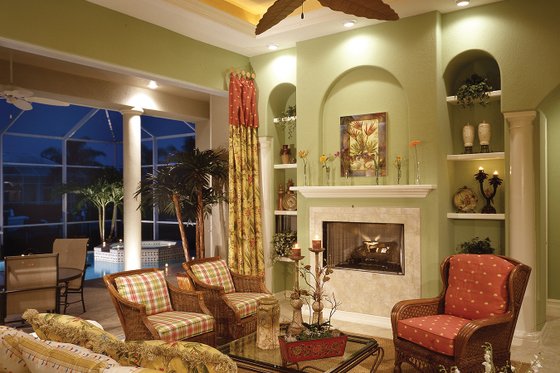 Interior - Family Room for Mediterranean House Plan #930-14 - 4 bed, 3 bath