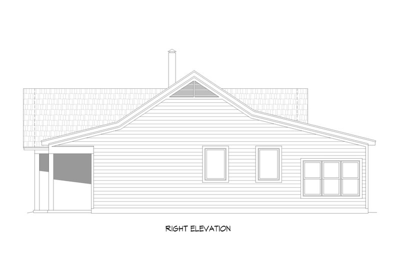 House Blueprint - Exterior - Other Elevation 1 for Ranch House Plan #932-737 - 2 bed, 2 bath