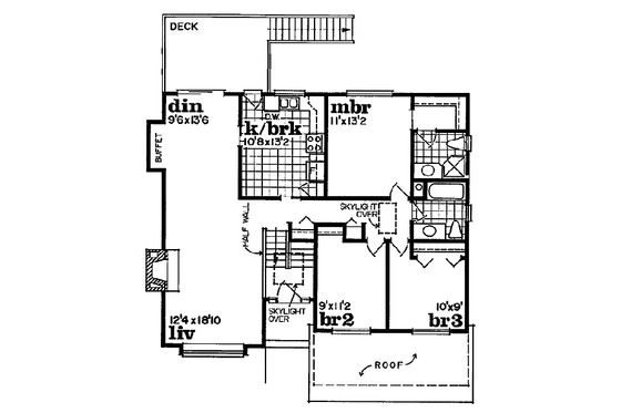 Floor Plan - Main Floor House Plan #47-137 - 3 bed, 2 bath