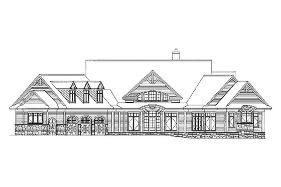 Exterior - Front Elevation 4 for Ranch House Plan #929-655 - 3 bed, 2.5 bath