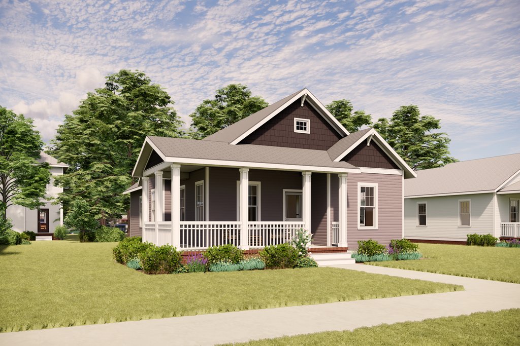 Exterior - Front Elevation 2 for Bungalow House Plan #936-65 - 3 bed, 2 bath