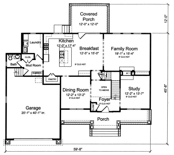 House Blueprint - Country Floor Plan - Main Floor Plan #46-923