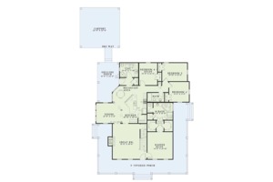 Floor Plan - Main Floor for Farmhouse House Plan #17-3420 - 4 bed, 3 bath