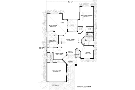 Floor Plan - Main Floor for Mediterranean House Plan #420-142 - 5 bed, 3.5 bath