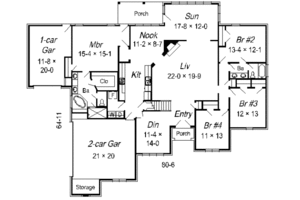 Floor Plan - Main Floor for European House Plan #329-279 - 5 bed, 3 bath