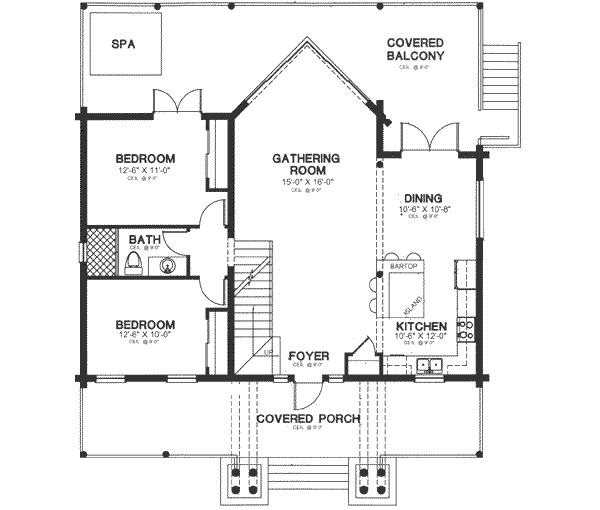 Log Floor Plan - Main Floor Plan #115-155