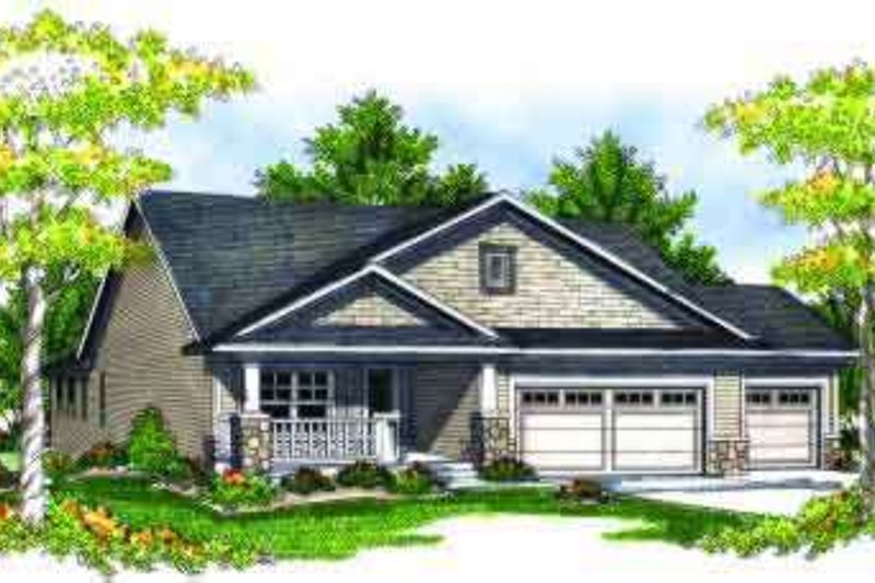 Architectural House Design - Ranch Exterior - Front Elevation Plan #70-690