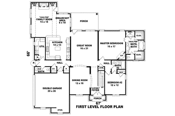 Floor Plan - Main Floor for European House Plan #81-1193 - 4 bed, 4 bath