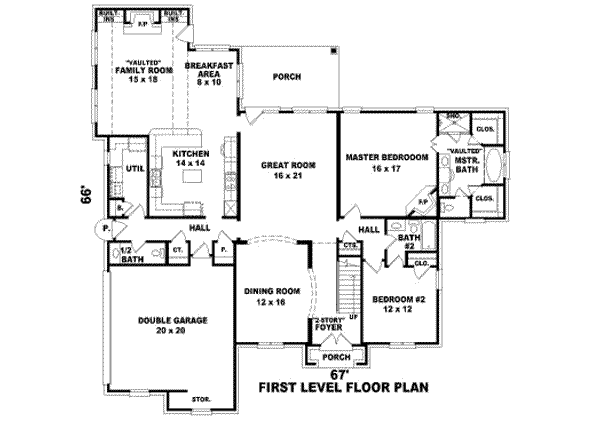 Floor Plan - Main Floor for European House Plan #81-1193 - 4 bed, 4 bath