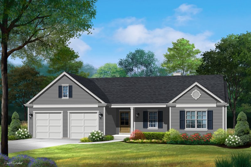 Ranch Style House Plan - 3 Beds 2 Baths 1752 Sq/Ft Plan #22-626