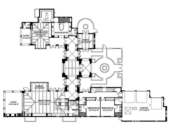 Mediterranean Floor Plan - Main Floor Plan #426-19