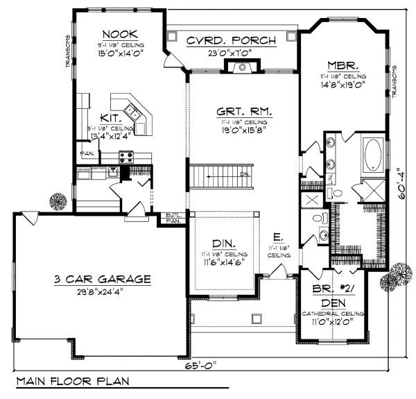 House Plan Design - Traditional Floor Plan - Main Floor Plan #70-870